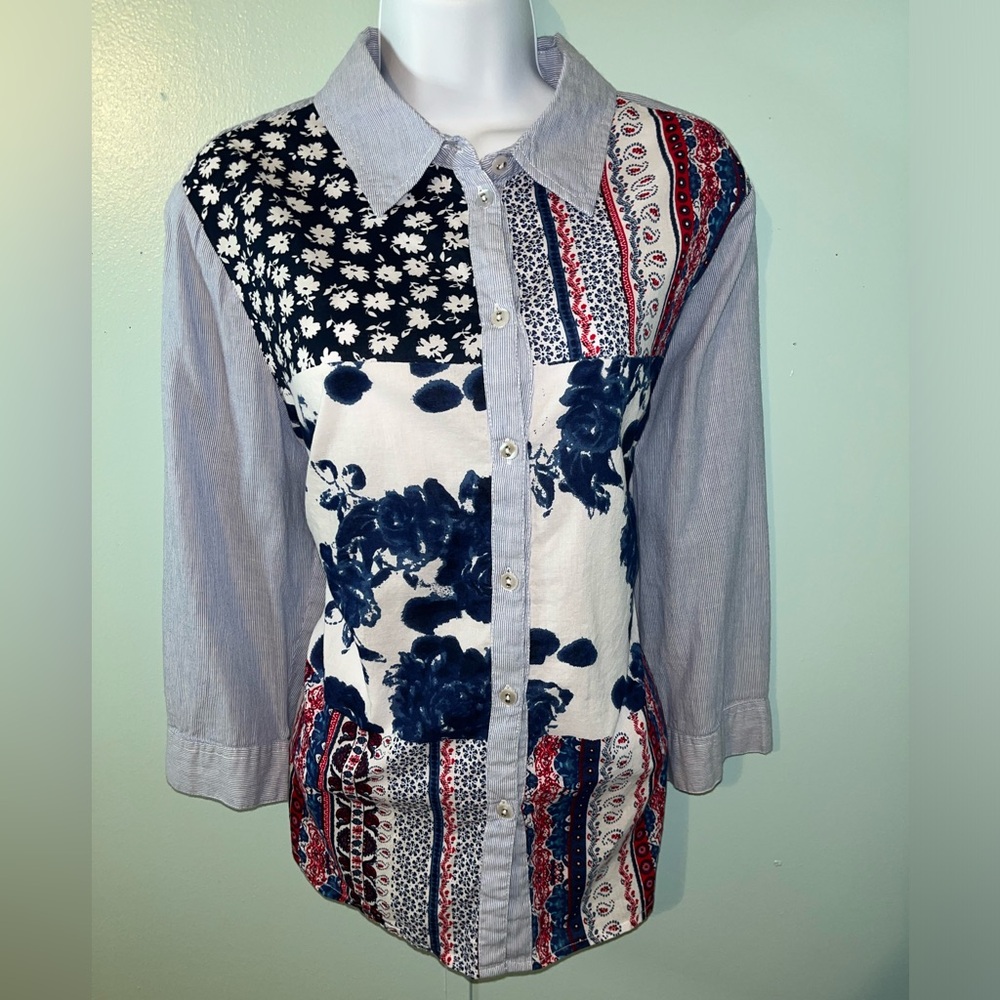 Allison Daley Petite Blouse Button‎ Up Size 16P